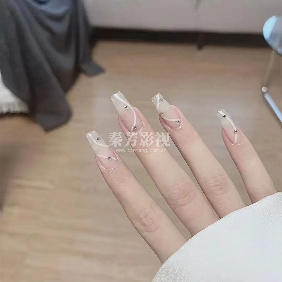水晶延长线条美甲