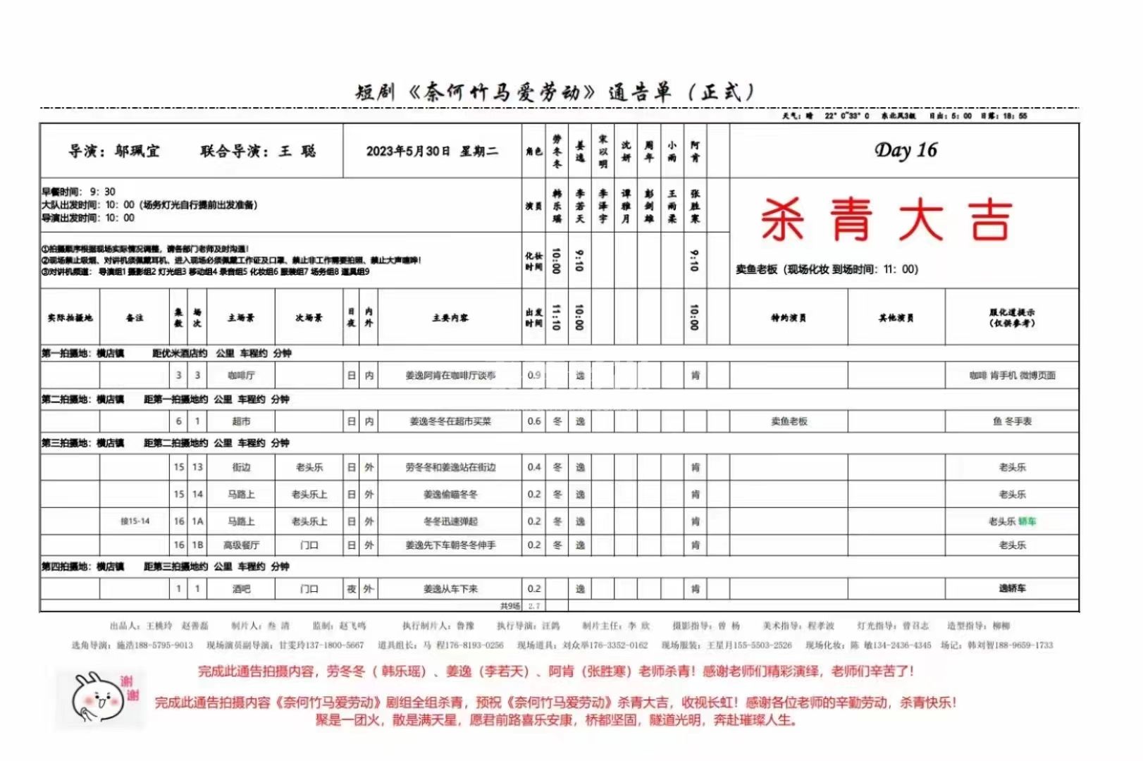 王星月参加《奈何竹马爱劳动》杀青大吉